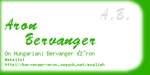 aron bervanger business card